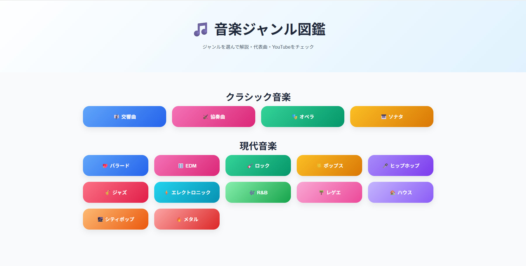 音楽ジャンルまとめサイト
